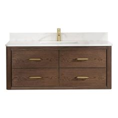 an image of a bathroom vanity with two drawers and a sink in the same color