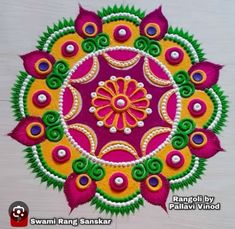 an intricately designed rangdi work with colorful colors