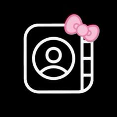 a black background with an image of a camera and pink bow on the top of it