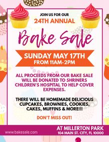 the flyer for bake sale