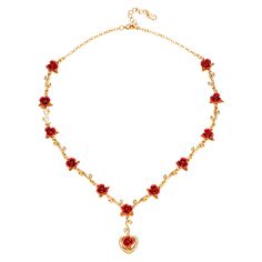 PRICES MAY VARY. 12 Rose Flower Charm Necklace: red rose floral decoration collar bib necklace for women girls. I love you forever and never fade. Material: copper based, 18k Real Gold Plated; hypoallergenic, lead free, nickel free. Size: length 16 inch, with 2 inches extender: weight 24.4 grams. Package -come with U7 box and a black velvet pouch; great jewelry for lover, girlfriend, mother, sister, best friend on wedding/anniversary/party/Christmas. Flower Necklaces for women, cute romantic flo Dozen Roses, Flower Charm Necklace, Heart Rose, Collar Choker, Birthday Thanksgiving, Sister Friends, Wedding Party Jewelry, Rose Pendant, Rose Necklace