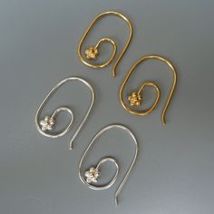 Bali Ear Wires, Silver Ear Wires, Gold Vermeil Ear Wires, Ear Wires for Charms, Interchangeable Earrings, Charm Earrings, Wear With Charms, 1 pair this listing is for the earring wires only; the charms shown in the photos are for demonstration purposes only and are not included in the listing. They are available in my store for purchase separately. This listing is for one pair (2) of Bail sterling silver or 14k gold vermeil ear wires with beaded ends. Please choose your preferred metal of either Types Of Earring, Interchangeable Earrings, Types Of Earrings, Unusual Earrings, Earring Wires, Gold Filled Earrings, Earring Patterns, Wire Earrings, Earring Findings