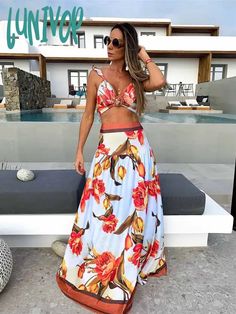 45155305029883|45155305095419|45155305128187|45155305160955 Two-piece Maxi Dress For Spring Vacation, Spring Vacation Two-piece Maxi Dress, Spring Two-piece Maxi Dress For Vacation, Multicolor Two-piece Dress For The Beach, Multicolor Two-piece Beach Dresses, Fitted V-neck Sundress For Beach Party, Two-piece Summer Dresses For Vacation, Sleeveless Two-piece Bohemian Dress, White V-neck Sundress For Beach Party