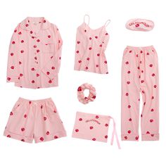 Strawberry Pajamas, Pajamas For Teens, Winter Pajamas Women, Velvet Clothes, Winter Pajamas, Pajamas Comfy, Trendy Swimwear, Satin Pyjama Set, Cute Pajamas