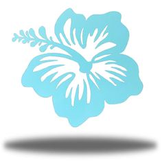 a blue flower on a white background is shown in the shape of a hiloa