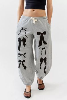 Out From Under Brenda Graphic Jogger Sweatpant | Urban Outfitters Sweatpants Outfit, Printed Sweatpants, Fashion Joggers, Jogger Sweatpants, Small Waist, Drawstring Waistband, Baggy Fits, Soft Knits, Low Rise