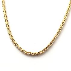 14k yellow gold 18" wheat chain 1.5mm, 5.6g Classic Rope Chain Necklace With Wheat Link, Classic Yellow Gold Wheat Chain Rope Necklace, Classic Yellow Gold Wheat Chain Necklace, 14k Yellow Gold Curb Chain Rope Necklace, Classic Gold Rope Chain Necklace With Wheat Detail, Classic Yellow Gold Chain Necklace With Wheat Chain, 14k Yellow Gold Wheat Rope Chain Necklace, 14k Yellow Gold Rope Chain Necklace, 14k Yellow Gold Wheat Chain Necklace