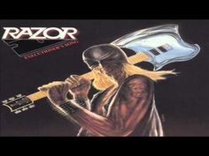 the cover art for razor's new album, featuring an image of a man holding a