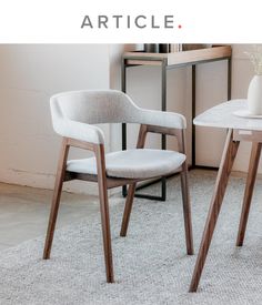 two chairs sitting next to each other on top of a rug