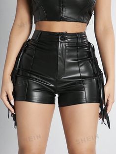 Black Shorts For Club, Edgy Fitted Club Shorts, Fitted Punk Shorts, Fitted Punk Style Shorts, Edgy Fitted Shorts For Club, Fitted Black Shorts For Party, Black Punk Club Shorts, Black Punk Shorts For Club, Punk Style Fitted Shorts For Night Out