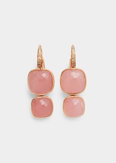 Formal Pink Gold Gemstone Earrings, Luxury Rose Jewelry For Anniversary, Luxury Rose-colored Jewelry For Anniversary, Elegant Pink Jewelry With Polished Finish, Luxury Rose Gold Jewelry For Evening, Rose Gold Polished Drop Earrings, Luxury Pink Gold Jewelry For Evening, Exquisite Rose Gold Drop Earrings, Luxury Pink Pierced Earrings