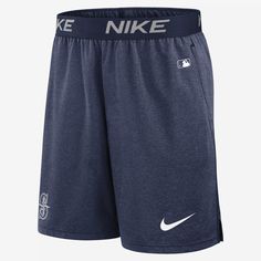 Designed with the official Seattle Mariners logo and a team color, the Authentic Collection Practice Shorts are a wardrobe essential. They feature sweat-wicking technology and flexible, breathable fabric for a consistently comfortable fit. Sports Season Athletic Shorts With Team Logo, Navy Nike Sporty Athletic Shorts, Nike Navy Sporty Athletic Shorts, Nike Sporty Navy Athletic Shorts, Team Logo Athletic Shorts For Sports, Athletic Shorts With Team Logo For Sports, Team Spirit Athletic Shorts With Team Logo For Sports, Athletic Shorts With Team Logo For Sports Season, Team-colored Sports Bottoms With Team Logo