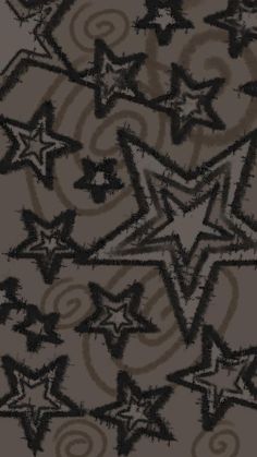 an abstract background with stars and swirls in black and grey colors on a dark gray background