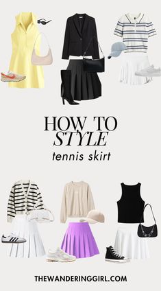 These are the best tennis skirt outfit ideas! Whether you're looking for black tennis skirt outfits, winter tennis skirt outfits, summer tennis skirt outfits, white tennis skirt outfits, casual tennis skirt outfits, fall tennis skirt outfits, pink tennis skirt outfits, and other tennis skirt outfit ideas, this post has all the inspo. Never wonder what to wear with tennis skirts again after you read this post! Tennis Skirt Mom Outfit, Styling Black Tennis Skirt, Tennis Skirts Outfit, Tennis Skirt And Sweatshirt, How To Style Tennis Skirt, Pink Tennis Skirt Outfit, Tennis Skirt Outfit Black, Black Tennis Skirt Outfit, White Tennis Skirt Outfit