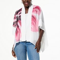 WynneLayers Unstructured Border Chiffon Cardigan You'll love the lightweight, chiffon fabrication and the flowy, unstructured fit of this comfortable, versatile open-front cardigan. Endless style possibilities through endless seasons. Versatile V-neck Summer Outerwear, Flowy Open Front Top For Spring, Flowy Casual Cardigan, Lightweight Open Front Outerwear For Spring, Lightweight Chic Spring Tops, Spring Drapey Blouse, Chic Lightweight Spring Tops, Flowy Open Front Casual Top, Lightweight Chic Tops For Spring