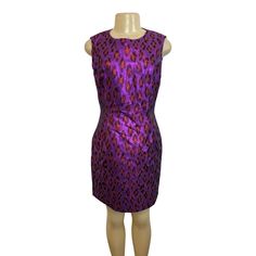 Embrace Your Wild Side With This French Connection Women's Purple Leopard Print Sleeveless Dress In Size 8. Crafted From Polyamidenylon, Polyester, And Metallized Fibers, This Dress Offers A Vibrant Metallic Animal Print Finish. It Is Brand New With Tags. Please Refer To The Pictures For Details. Measurements Are Shown In The Last Image. French Connection Brand Size 8 Purple Leopard Print Sleeveless Style Metallic Fabric Finish Material: Polyamidenylon, Polyester, Metallized Fibers New With Tags Sleeveless Bodycon Mini Dress In Purple, Sleeveless Bodycon Purple Mini Dress, Purple Sleeveless Lined Dress, Purple Leopard Print, Black Lace Cocktail Dress, Purple Leopard, French Connection Dress, White Halter Maxi Dress, Poplin Dress