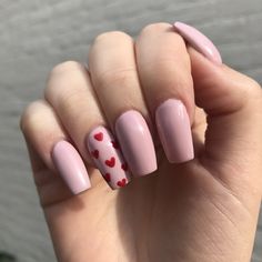 Cute pink and red hearts nails Heart nails, Valentine nails pink Nails Hearts, Valentine Nails Pink, Hearts Nails, Vday Nails, Opal Nails, Nails Brown, Nails Valentines, Heart Nail Designs