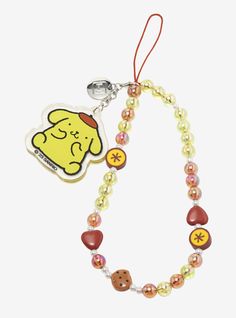 a beaded necklace with a cartoon character on it