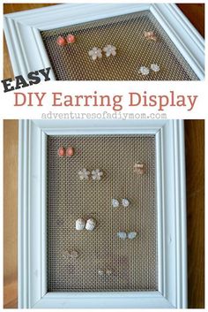 an easy diy earring display for the kids to use in their crafting projects