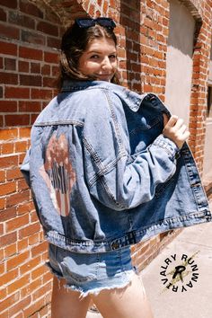 Austin Lips Print Denim Jacket @ Rivalry Runway Trendy Relaxed Fit Faded Denim Jacket, Oversized Faded Denim Jacket For Fall, Acid Wash Relaxed Fit Denim Jacket For Fall, Rose Pink Lips, Austin Outfits, Runway Denim, Austin Rose, Printed Denim Jacket, Game Day Outfit