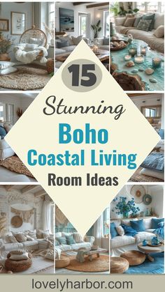 15 Stunning Boho Coastal Living Room Ideas For A Beachy Home Boho Coastal Decor Wall Art, Beachy Wall Decor Ideas, Boho Beach Apartment, Coastal Boho Color Palette, Boho Beach Home Decor, Living Room Designs Beach, Boho Decor Ideas For The Home, Coastal Living Room Decor Ideas, Beach Maximalism