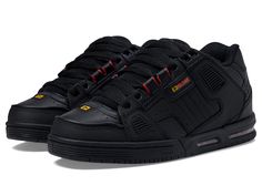 Globe Sabre - Men's Skate Shoes : Black/Dusk : Sharpen up your skill at the skatepark with the durable design and added tech of the Globe Sabre skate shoes. Skateboard shoes with leather and synthetic uppers. Triple stitched, double layered toecap. Molded TPR underlays for ollie protection and added reinforcement. Unique lacing system allows multiple lacing options. Inner sock construction for a secure and comfortable fit. Nitrocel midsole for shock absorption. Supportive custom molded rubber outsole with stitch reinforcement and textured sidewall construction for maximum grip. HexTrac pattern for superior grip. Imported. Measurements: Weight: 1 lb 3 oz Product measurements were taken using size 7, width D - Medium. Please note that measurements may vary by size. Shoe Lace Designs, Globe Shoes, Shoes Png, Mens Skate Shoes, Dc Shoes, Fresh Shoes, Best Sneakers, Skate Shoes, Black Charcoal