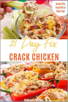 This Healthy Crack Chicken is 21 Day Fix approved and so delicious! It can be easily made in the Instant Pot, Crock Pot or on the stove top! Quickly make this tasty recipe as a healthy appetizer or family-friendly dinner!  21 Day Fix | 21 DF | Healthy Food | Instant Pot Food Instant Pot, 21 Day Fix Diet, 21 Day Fix Meal Plan, Healthy Appetizer, Beachbody Recipes, Family Friendly Dinners, 21 Day Fix Meals, Tasty Recipe, Diet Vegetarian