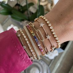 Multi Round Tennis Bracelet MATERIALS Available in 14k Yellow Gold, 14k White Gold, and 14k Rose Gold. DETAILS Carat: 0.87Weight: 3.63Number of Diamonds: 181 *If required, please allow 4-7 weeks for delivery. Rush options may be available please contact hello@alevjewelry.com Colored Sapphires, Pave Bangle, Bracelet Size Chart, Fine Gold Jewelry, Luxury Bracelet, Gold Chain Jewelry, Sapphire Bracelet, Statement Bracelet, Wedding Bracelet