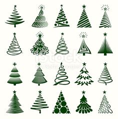 christmas trees in different shapes and sizes on a white background royalty free stock photo, pictures to paint, silhouettes, clip art, person, holiday decorations, tree, symbols, pattern, graphic design, how to draw, shape