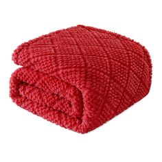 a red blanket folded on top of each other