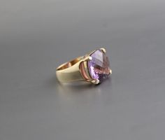 ♦♦ Beautiful handcrafted ring ◘Stone Information: Genuine Amethyst - Color: Purple Cut: Cushion Size: 15 mm ◘ Metal: 925 Sterling Silver ◘ Band: 3 mm ◘ Setting: Open back bezel setting ◘ Finish: High polish (shiny) ◘ Nickel free ◘ Anti tarnish ◘ Vermeil Gold ◘ Handmade band: 14 gauge solid sterling wire This ring is adorably rustic, easy to wear, & stackable! ◘Please Note - The Ring in the Picture can be available or Sold out. Every Ring is Made of a Unique Gemstone. Therefore, Colors and In 14k Gold Ring With Large Stone For Gift, 14k Gold Rings With Large Stone For Gift, Classic Large Stone Promise Ring, 14k Gold Ring With Large Stone For Anniversary, Formal Amethyst Jewelry With Large Stone, Formal Large Stone Amethyst Jewelry, Fine Jewelry 14k Gold Ring With Large Stone, 14k Gold Rings With Large Stone, Formal Amethyst Rings With Large Stone