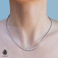 This elegant Diamond Opera necklace has over 7 carats of Diamonds, prong set. Perfect to wear at any special event. [MATERIALS] Stones: Diamonds (9) Carat : 2.65 Clarity: SI1 Color: I-J Cut: Round Setting: Prong Stones: Diamonds (152) Carat : 4.92 Clarity: SI1 Color: I-J Cut: Round Setting: Prong Metal: 19.25 grams of 14kt white gold [ORDERS] All items that are made to order takes about 7-12 days to create and to ship. [ADDITIONAL REQUESTS] If you would like to see more pictures of this item, pl Luxury Tennis Necklace With Diamond Cut, Luxury Tennis Necklace For Wedding, Formal Solitaire Diamond Cut Necklace, Vvs Clarity Tennis Necklace For Wedding, Classic Tennis Necklace With Prong Setting As Gift, Elegant Brilliant Cut Tennis Necklace For Formal Occasions, Elegant Round Cut Tennis Necklace For Anniversary, Elegant Anniversary Tennis Necklace With Brilliant Cut, White Tennis Necklace In Prong Setting