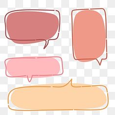 three different colored speech bubbles on a white background, with one empty bubble in the middle