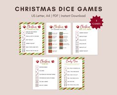 christmas dice games for kids to play on the computer or in the classroom with free printables