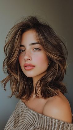 Oval Face Hairstyles, Hair Color And Cut, Medium Hair Cuts, Shoulder Length Hair, Hair Color Trends, Hair Transformation, Length Hair, Balayage Hair