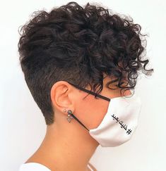 Shaved Side Haircut, Pixie Wedding Hair, Side Haircut, Curly Cuts, Shaved Pixie, Short Shaved Hairstyles, Shaved Hair Designs