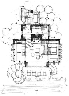 an architectural drawing of a house