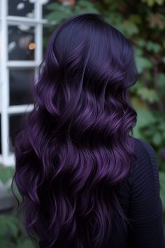 Midnight Purple Hair, Dark Purple Hair Color, Midnight Purple, Violet Hair, Hair Color Purple, Pretty Hair Color, Hair Color And Cut, Hair Dye Colors