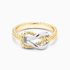 The Ecksand Twisted Gold Knot Ring shown with  in 18k Yellow Gold Twisted Gold Anniversary Rings, Yellow Gold Twisted Ring For Gift, Twisted Yellow Gold Ring As Gift, Twisted Yellow Gold Ring For Gift, White Gold Twisted Modern Rings, Twisted Yellow Gold Wedding Rings, Adjustable Twisted Yellow Gold Rings, Twisted Yellow Gold Jewelry For Anniversary, Printable Ring Size Chart