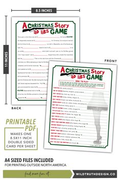 two christmas story games with instructions for children to play and print on the same sheet