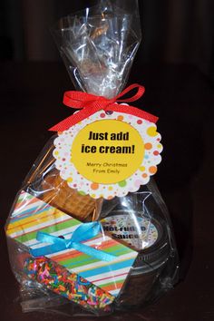 an ice cream treat in a plastic bag