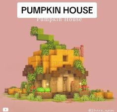 a house made out of pumpkins with the words pumpkin house