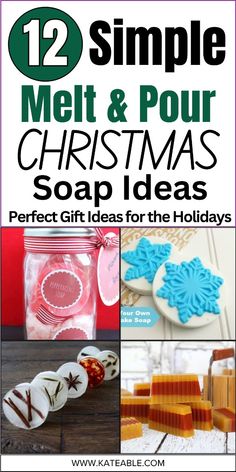 Looking for unique and easy Christmas gifts? These 12 simple melt and pour Christmas soap ideas are perfect for creating beautiful, homemade presents! From festive shapes to holiday scents, these DIY soaps are quick to make and great for everyone on your list. Ready to impress with thoughtful, handmade gifts? Click through for step-by-step instructions and bring the holiday spirit to your home! Christmas Soap Recipes, Christmas Soap Ideas, Thoughtful Handmade Gifts, Diy Soaps, Peppermint Soap, Holiday Soap