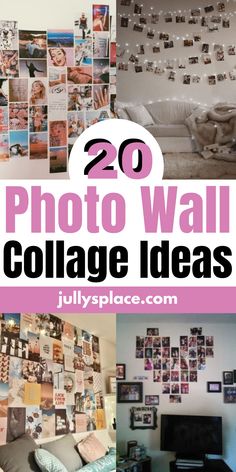 Photo Wall Collage Ideas 4x6 Photo Wall Collage Ideas, Wall Photo Collage Ideas, Bedroom Photo Collage, Diy Collage Ideas, Bedroom Photo Wall, Pink Photo Collage, Picture Collage Ideas