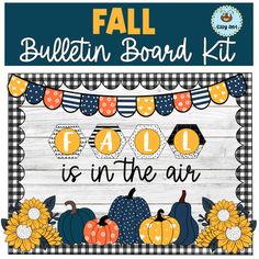 fall bulletin board kit with sunflowers and pumpkins