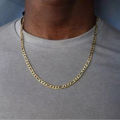 Gold Plated Stainless Steel Figaro Chain Men Women 20” Figaro Necklace, Necklace Men, Chain Fashion, Long Chain Necklace, Figaro Chain, Necklace For Men, Shop Products