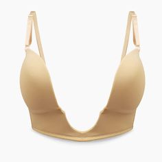 Nu Plunge | NuBra USA Beige Push-up Nursing Bra With Removable Pads, Elegant Padded Low-cut Bra, Elegant Low-cut Padded Bra, Beige Push-up Bra With Removable Pads, Elegant Push-up Nursing Bra With Removable Cups, Low-cut Nursing Bra With Medium Bust Support, Elegant Beige Push-up Nursing Bra, Elegant Low-cut Nursing Bra With Medium Support, Beige Push-up Bra