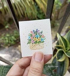 Envelope With Flowers, Letter With Flowers, Tiny Cactus, Art Cards, Acrylic Canvas, Mini Canvas Art, Mini Canvas, Mini Paintings, Hi Guys