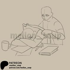 a drawing of a man getting his hair cut