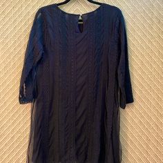 Black Lace Sundress Brand New Without Tags, Never Worn. Falls Above Knee, Long Sleeved. Elegant Black V-neck Tunic, Black Fitted Elegant Tunic, Elegant Fitted Black Tunic, Elegant Black Summer Tunic, Lace Sundress, Above Knee, Womens Swim, Sundress, Black Lace